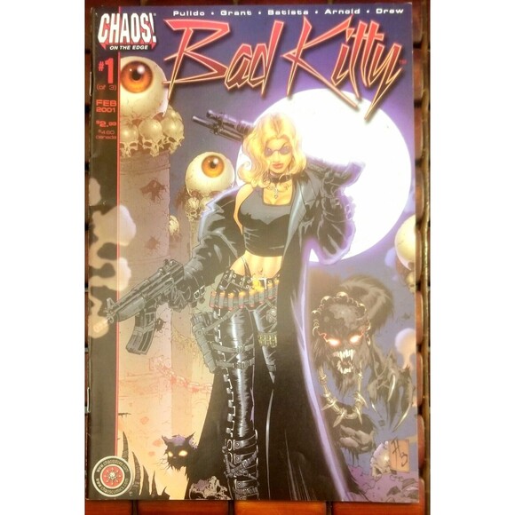 Chaos Comics Bad Kitty #1-3 1st Printing 2001 Brian Pulido High Grade - Picture 2 of 4